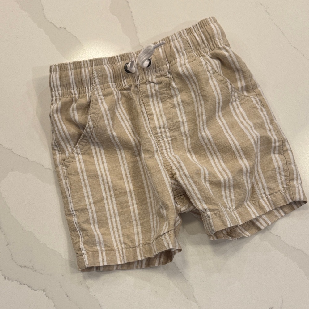 George Beige Striped Kids Shorts